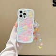 thumbnail image 5 of Compatible with iPhone 12 case Cute Transparent Flower Pattern Mobile Phone case, Flower with Wrist Strap Design, Soft TPU Shock Protection, Suitable for Women and Teenage Girls., 5 of 12