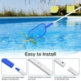 thumbnail image 5 of 16.5" Pool Leaf Skimmer Net with Adjustable Aluminum Poles 5 Sections 6" Deep Ultra Fine Mesh Netting Basket, Total Length 65 inches, Leaf Rake Net for Above Ground Pool, Spa & Hot Tub, 5 of 7
