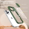 thumbnail image 6 of for iPhone 15 Pro Max Clear Case with Slide Camera Lens Cover, Compatible with MagSafe, Non-Slip Slim Magnetic Shockproof PC Back Soft TPU Frame Case iPhone 15 Pro Max 6.7'' 2023, Green, 6 of 14