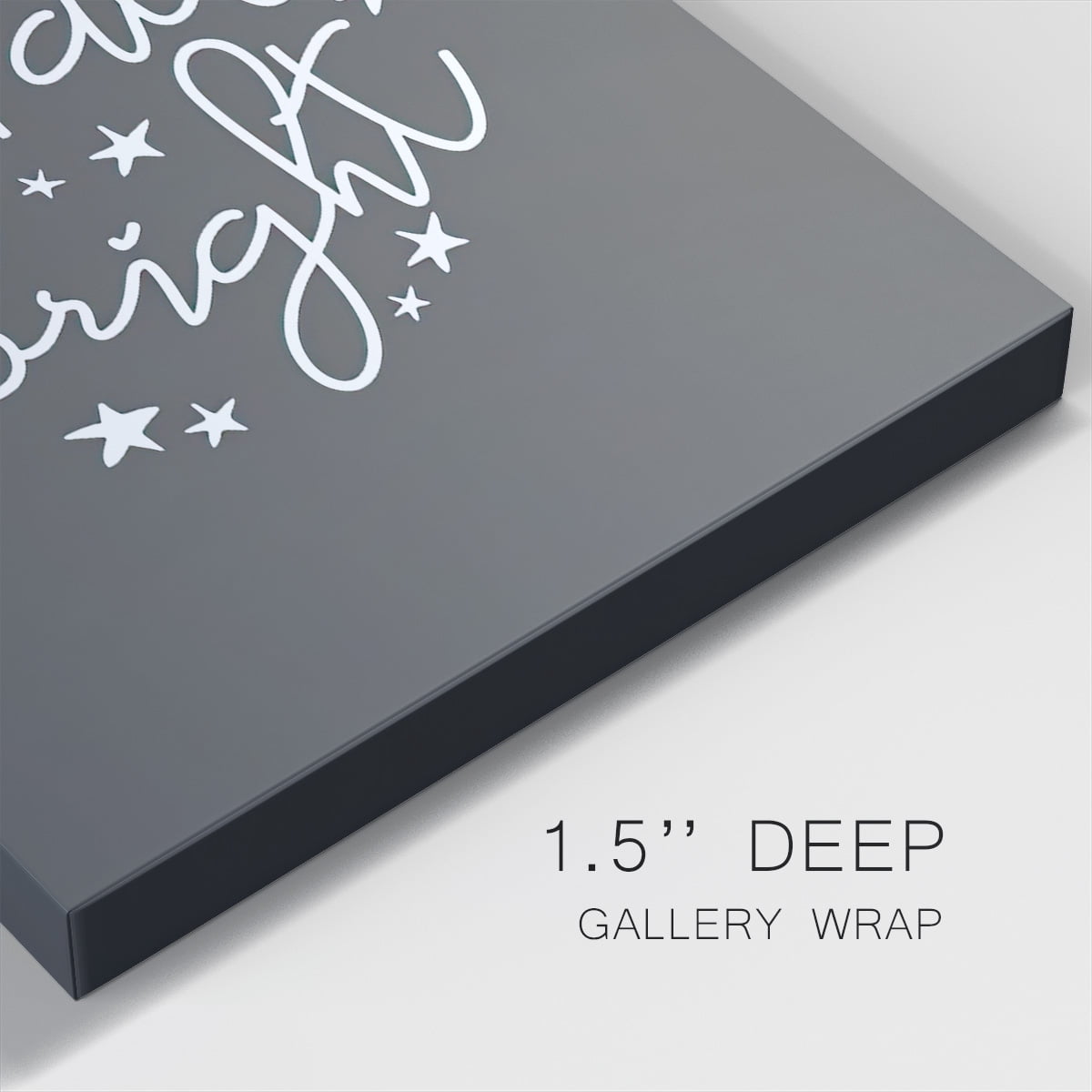 All is Calm, All is Bright - Dark Gray- Gallery Wrapped Canvas