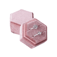 thumbnail image 2 of Caja de terciopelo para anillos y pendientes de boda, caja hexagonal rosa para anillos y pendientes, 2 of 2
