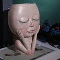 thumbnail image 3 of Beautiful Art Design Flowerpot Decoration - Fine Workmanship - Decorative Resin Indoor Outdoor Plant Face Planter - Household Supplies, 3 of 8