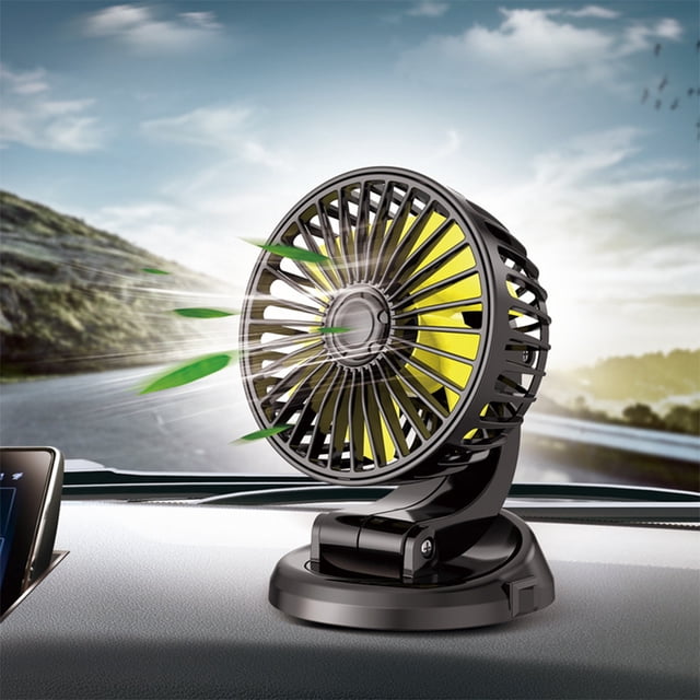 Ventilateur de Voiture Universel 12v avec Rotation 360 - Ventilateur de Camion Réglable 3 Vitesses pour Suv, Van, Rv - Ventilateur de Refroidissement 5w à Faible Bruit avec Support Adhésif - Ventilateur Abs Auto pour Tableau de Bord Ou Accoudoir, Ihhxbz