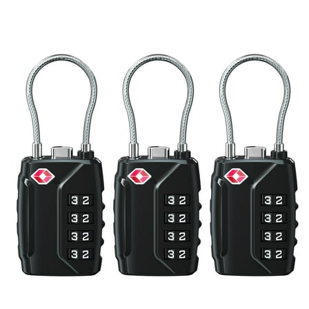 Travel Sentry Lockdown Triple Security Lock with Combination, Braided ...