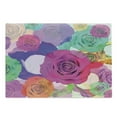 thumbnail image 1 of Art Cutting Board, Floral Arrangement with Vivid Roses Nature Flowers Botany Love Print, Decorative Tempered Glass Cutting and Serving Board, Large Size, Magenta Turquoise, by Ambesonne, 1 of 1