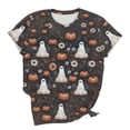 thumbnail image 7 of Witch Bat Cute Graphic T-Shirt for Women Crew Neck Short Sleeve Loose Casual Tops Fall Tees Multicolor M, 7 of 7