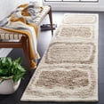 thumbnail image 2 of SAFAVIEH Casablanca Rhoda Geometric Wool Runner Rug, Ivory/Brown, 2'3" x 9', 2 of 8
