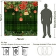 thumbnail image 4 of Christmas Shower Curtain for Bathroom,Winter Xmas Holiday Poinsettia Shower Curtain Set with Hooks,Buffalo Plaid Polyester Fabric Shower Curtains Washable Waterproof Bath Decor 72" x 72", 4 of 6