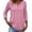Pink, variant on NinXxx Women's Basic Button Down Round Neck Soft Breathable Everyday Top White M