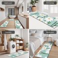 thumbnail image 5 of Teal Daisy Flower White Blooms Pattern Kitchen Rugs Sets Of 3,Kitchen Runner Rugs Non Skid Washable,Decorative Kitchen Floor Mats for Kitchen,Sink,Laundry,17"x30"+ 17"x47" + 17"x59", 5 of 6