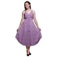 thumbnail image 1 of Bimba Robe Midi d'Été Imprimée à Fleurs pour Femmes Col en V Tenue de Vacances-Moyenne, 1 of 1