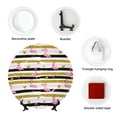 thumbnail image 4 of Gaeub Gold Glittering Hearts and Flamingos Print Ceramic Plate,Dinner Plates,Bone China Decorative Plates with Display Stand,Art Ceramic Ornaments for Wall Hanging Decoration-10in, 4 of 6