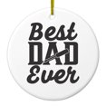 thumbnail image 1 of DistinctInk Hanging Ceramic Christmass Tree Ornament with Gold String - Great Gift / Present - 2 3/4 inch diameter - Bed Dad Ever - Screwdriver, 1 of 2