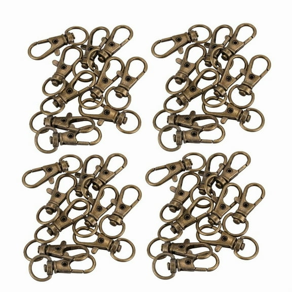 40pcs Metal Clasp Swivel Trigger Clips Snap Hooks Key Ring Bags DIY Craft Copper