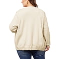 thumbnail image 3 of Agnes Orinda Women's Plus Size Long Sleeves Button Down Crew Neck Knit Sweater Cardigan 3X Beige, 3 of 6