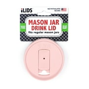 iLIDS Mason Jar Plastic Drink Lid with Regular Mouth, Pale Pink Color, Spill Resistant