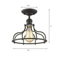 thumbnail image 3 of CHLOE Lighting JAXON Industrial-style 1 Light Rubbed Bronze Semi-flush Ceiling Fixture 10" Wide, 3 of 3