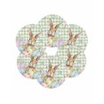 thumbnail image 7 of 15 Inch Round Placemats Set of 6, Easter Non Slip Heat Insulation PP Table Mats, Spring Bunny Colorful Eggs Floral Leaves Grey Plaid Washable Place Mats for Kitchen Dining Party Table Decor, 7 of 7