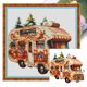 thumbnail image 1 of Hilo Algodón Bordado Punto Cruz Impreso Xtmas Picnic Bus 11CT 50x50cm, 1 of 9