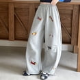 thumbnail image 4 of Xudanell Teen Girl Puppy Baggy Barrel Sweatpants Dachshund Embroidered Wide Leg Drawstring Pants with Pockets for 14-15 Years, 4 of 6