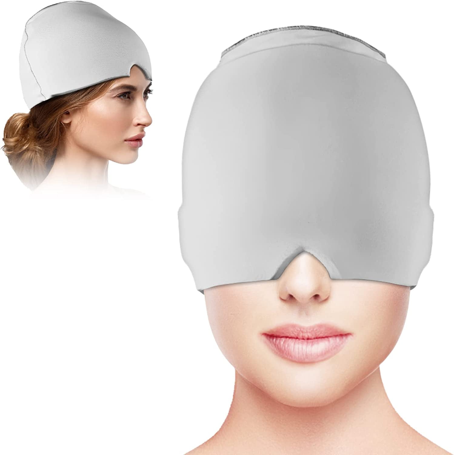 Form Fitting Gel Ice Headache / Migraine Relief Hat, Cold Hot Therapy
