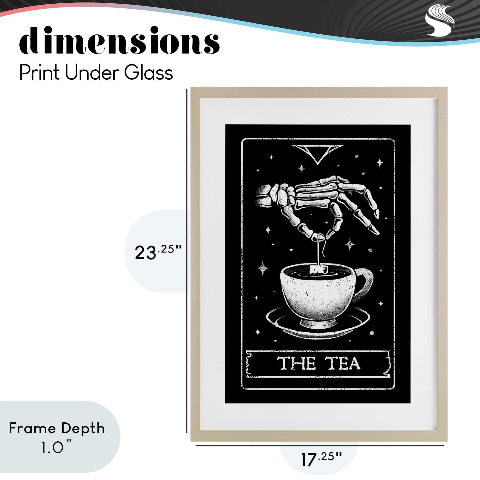 Stupell Industries The Tea Skeleton Tarot Birch Framed Print Under Glass, design by EduEly Designs