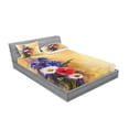 thumbnail image 2 of Ambesonne Floral Fitted Sheet & Pillow Sham Set, Poppy Chamomile Spring, Full, Blue White, 2 of 2