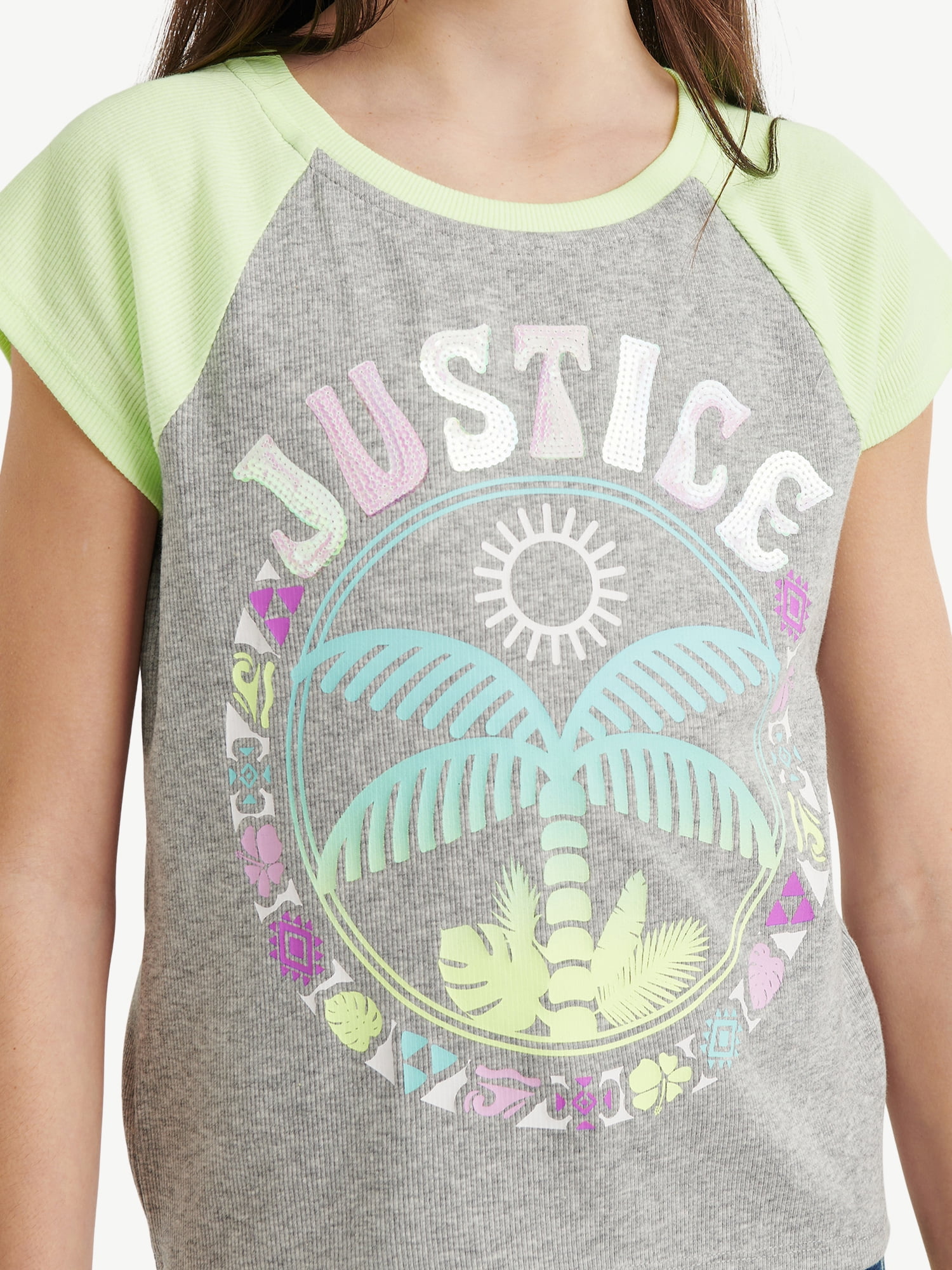 Justice Girls Colorblock Graphic T-Shirt, Sizes XS-XLP