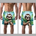 thumbnail image 3 of luoweisi Men's Beach Shorts Quick Dry Swim Trunks with Mesh Lining Sloth S, 3 of 5