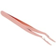 thumbnail image 3 of Pinzas para pestañas postizas, pinzas curvas de acero inoxidable para extensiones de pestañas, oro rosa, 3 of 14