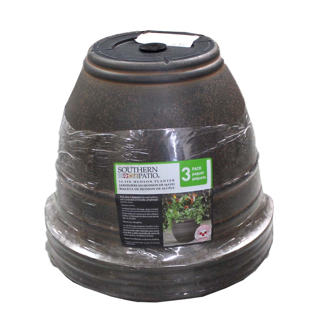 Southern Patio 14.5'' Inch Hudson Planter 3 Pack