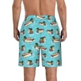 thumbnail image 3 of KLL Mallard Ducks Swimming In The Lake Men's Casual Summer Beach Shorts Hawaiian Shorts with Pockets-Small, 3 of 5