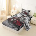 thumbnail image 2 of Manfei Vintage Train Twin Sheets,Dark Clouds Bedding,Black Red,3pcs,1 Fitted Sheet and 1 Pillowcase, 2 of 6