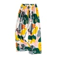 thumbnail image 2 of WMTBSRSW Wide Leg Pants for Womens Floral Print Flowy Boho Palazzo Pants Comfy Elastic Waist Cropped Trousers Summer Beach Vacation Clothes Yellow Free Size, 2 of 3