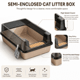 thumbnail image 5 of Semi Covered Litter Box, Top Entry Cat Waste Pan with Tall Anti-Spill Side Walls, Odor Purify Filter and Convenient Litter Scoop, 5 of 10