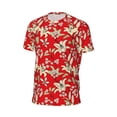 thumbnail image 6 of Wukai Lilies Flowers Print Men's Short-Sleeved Mesh T-Shirt,Quick-Dry Short Sleeve Workout T-Shirt-, 6 of 8