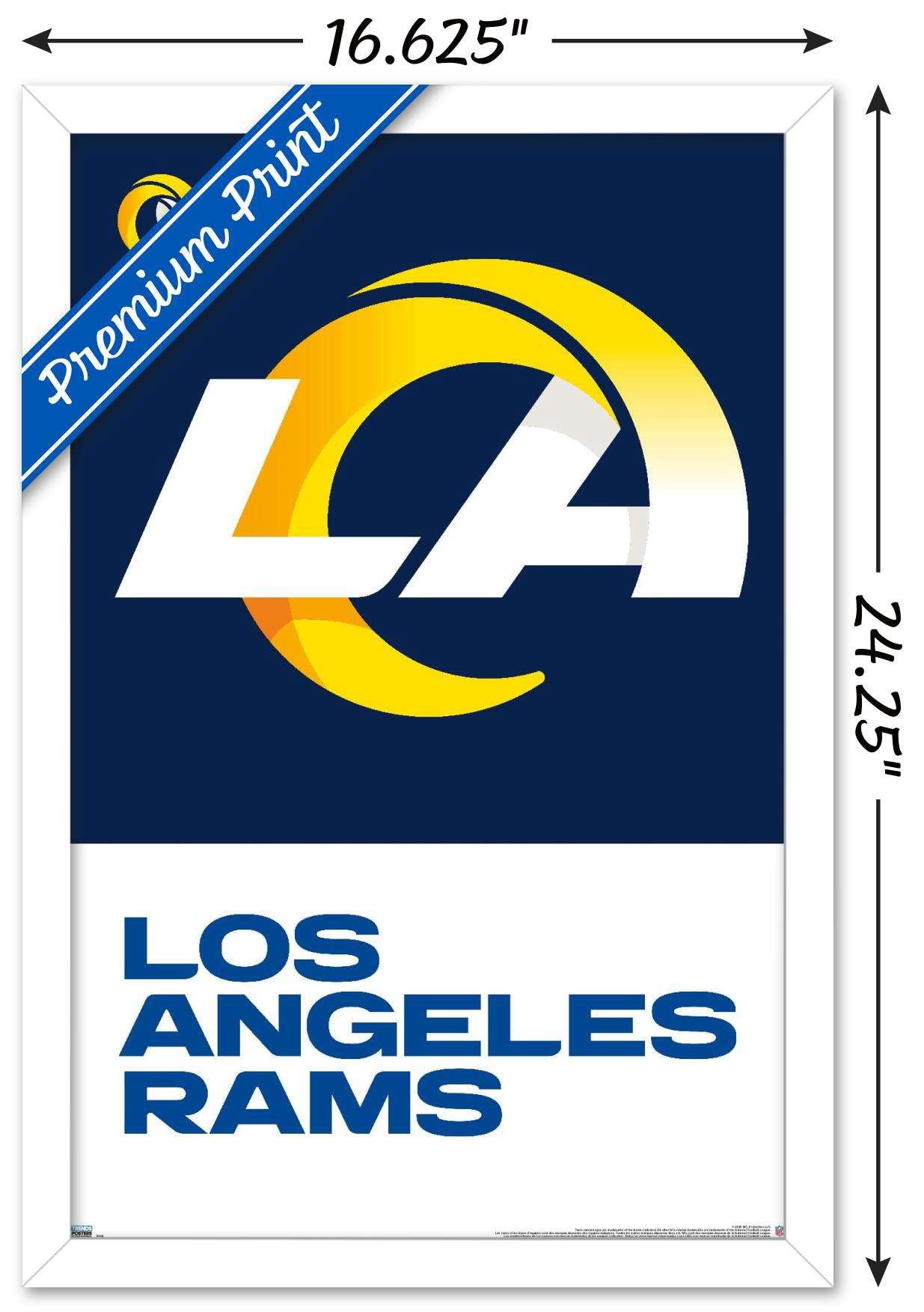 NFL Los Angeles Rams - Logo 20 Wall Poster, 14.725" x 22.375", Framed