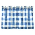 thumbnail image 7 of Yayeee Kitchen Curtains Tier Pair Light Filtering 27"x24" Rod Pocket Short Cafe Window Panel, Blue Plain, 7 of 7