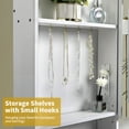 thumbnail image 5 of Zimtown 47" Vanity Desk with Charging Station, Makeup Table with 5 Drawers, Built-in Storage Shelves and 3 Color Lights, Dressing Table Set, White, 5 of 9