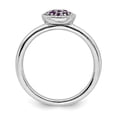 thumbnail image 2 of 925 Sterling Silver Stackable Expressions Amethyst Rhodium Ring Size: 9; for Adults and Teens; for Women and Men, 2 of 5