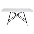 thumbnail image 4 of Coaster Gabrielle Marble Top Rectangular Dining Table in White and Black, 4 of 8