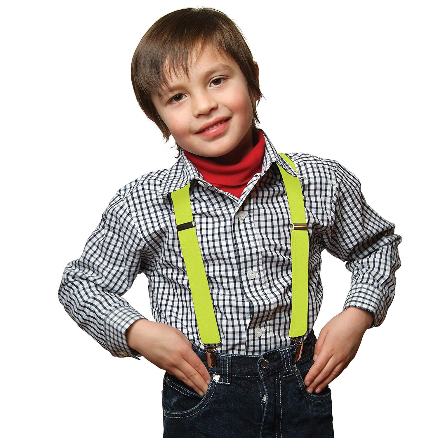 Hold’Em Suspender for Kids Boy Polished Clip Genuine Leather Crosspatch, Perfect for Tuxedo