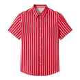 thumbnail image 5 of Stamzod Men's Button Up Striped Shirt Summer Beach Vacation Shirt Short Sleeve Casual Shirts for Men S-5Xl Red-1 XXL, 5 of 5