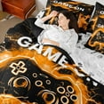 thumbnail image 4 of Castle Fairy Video Game 7-Piece Bedding Comforter Set for Teens Women Men,Abstract Orange Lightning King Bedding Sets,Gradient Gamer Ultra Soft Bed Sheets,Super Cozy Room Decor, 4 of 8