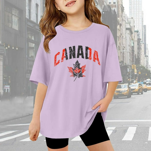 Hauts d'Été Décontractés à Manches Courtes pour Filles - T-Shirts Basiques à Col Rond Légers pour Filles et Adolescentes