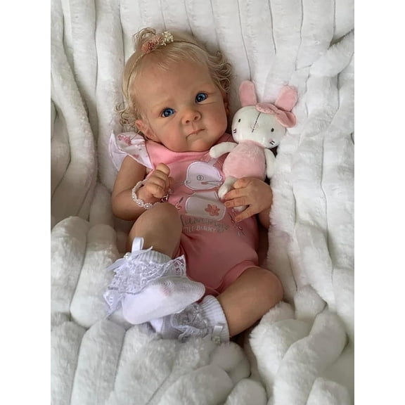 Reborn Baby Dolls 18 Inch Lifelike Newborn Baby Doll Blond Girl Handmade Real Life Toddler Dolls with Accessories for Kids Age 3 