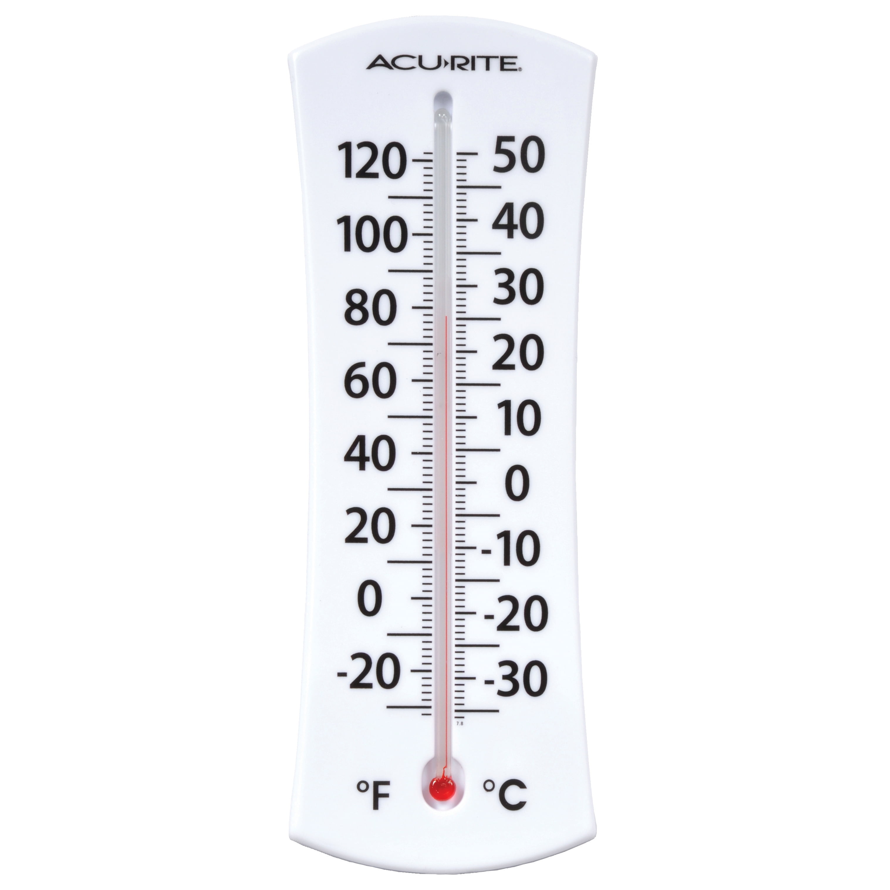 AcuRite 8" White Analog Thermometer with Easy to Read Numbers 8" x 2" x 0.62"