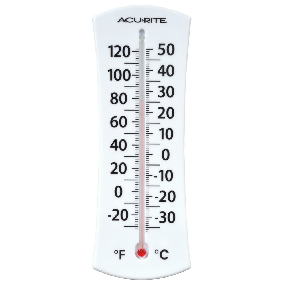 AcuRite 8" White Analog Thermometer with Easy to Read Numbers 8" x 2" x