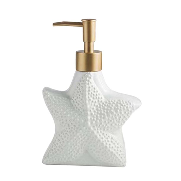 Dispensador de loción con bomba, dispensador de jabón de manos de cerámica, botella de loción para el cuerpo o las manos, botella vacía moderna para Estrella Macarena Dispensador de loción