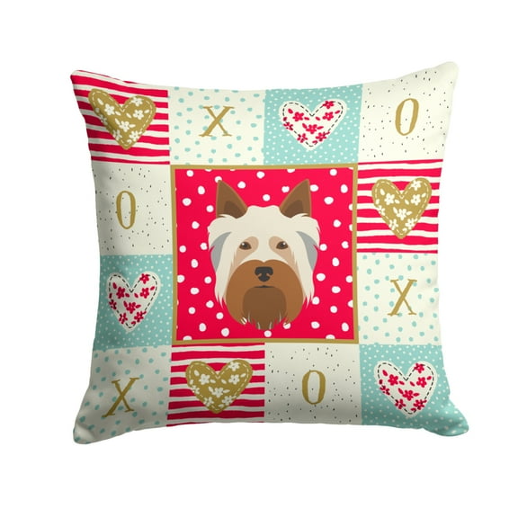 Australian Silky Terrier Love Fabric Decorative Pillow